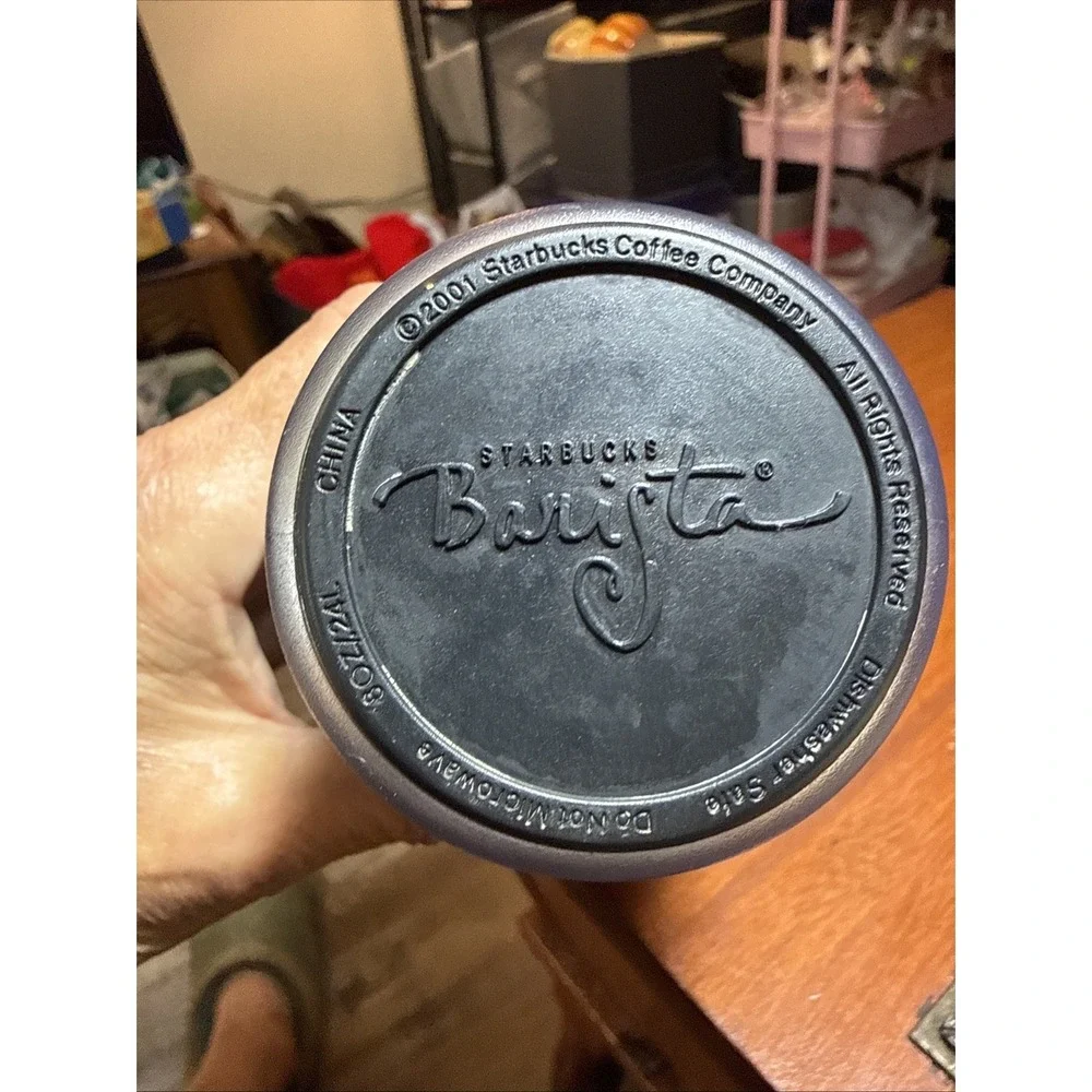 Vintage 2001 Starbucks Barista Tumbler 8 oz Dove Navy